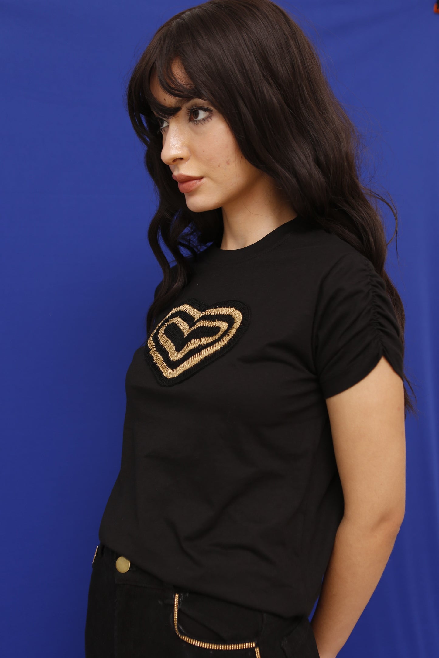 Gold and Black Heart Lover T-shirt