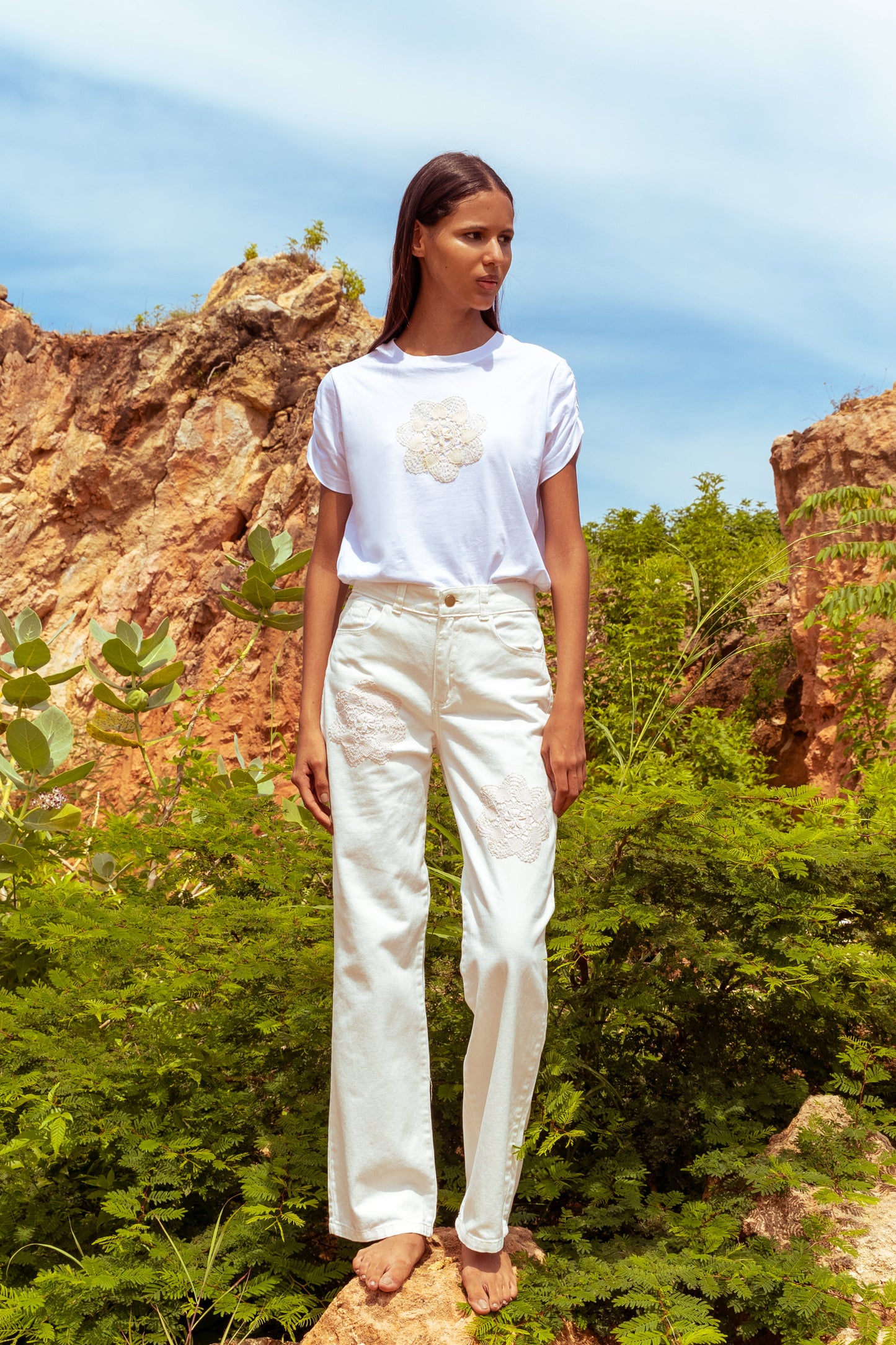 Sand White T-Shirt