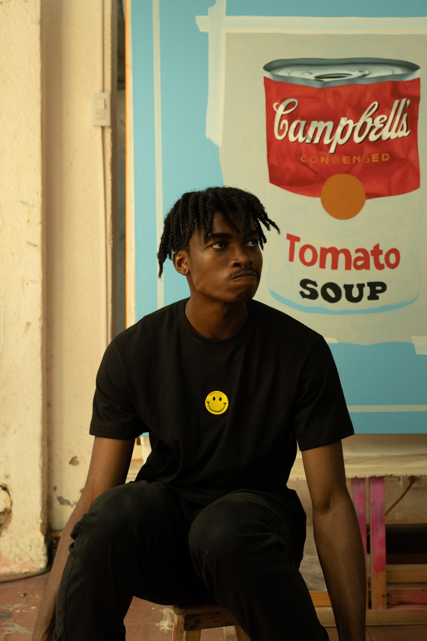 Happy Face Black T-shirt