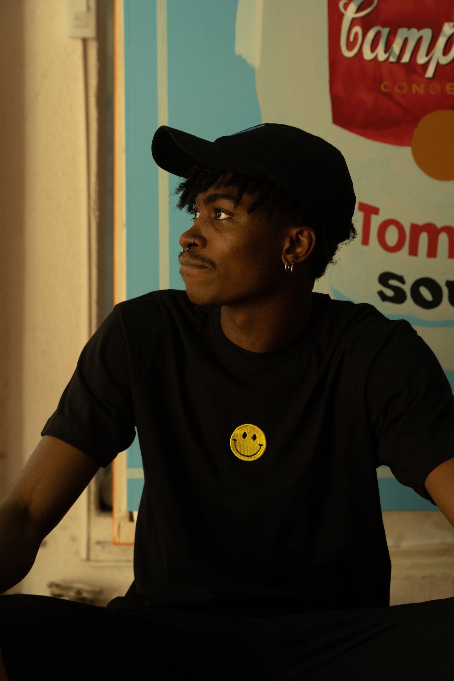 Happy Face Black T-shirt