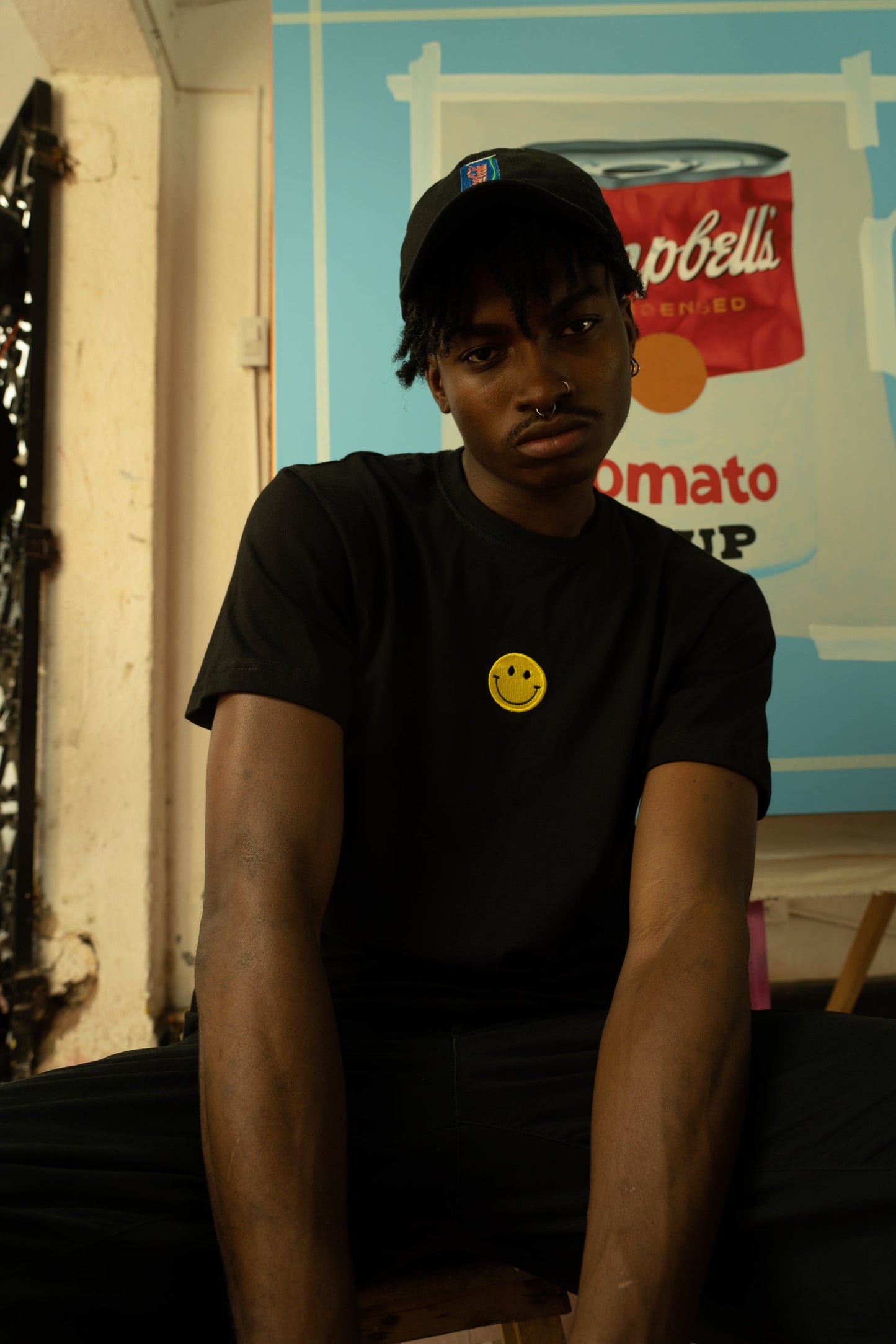 Happy Face Black T-shirt