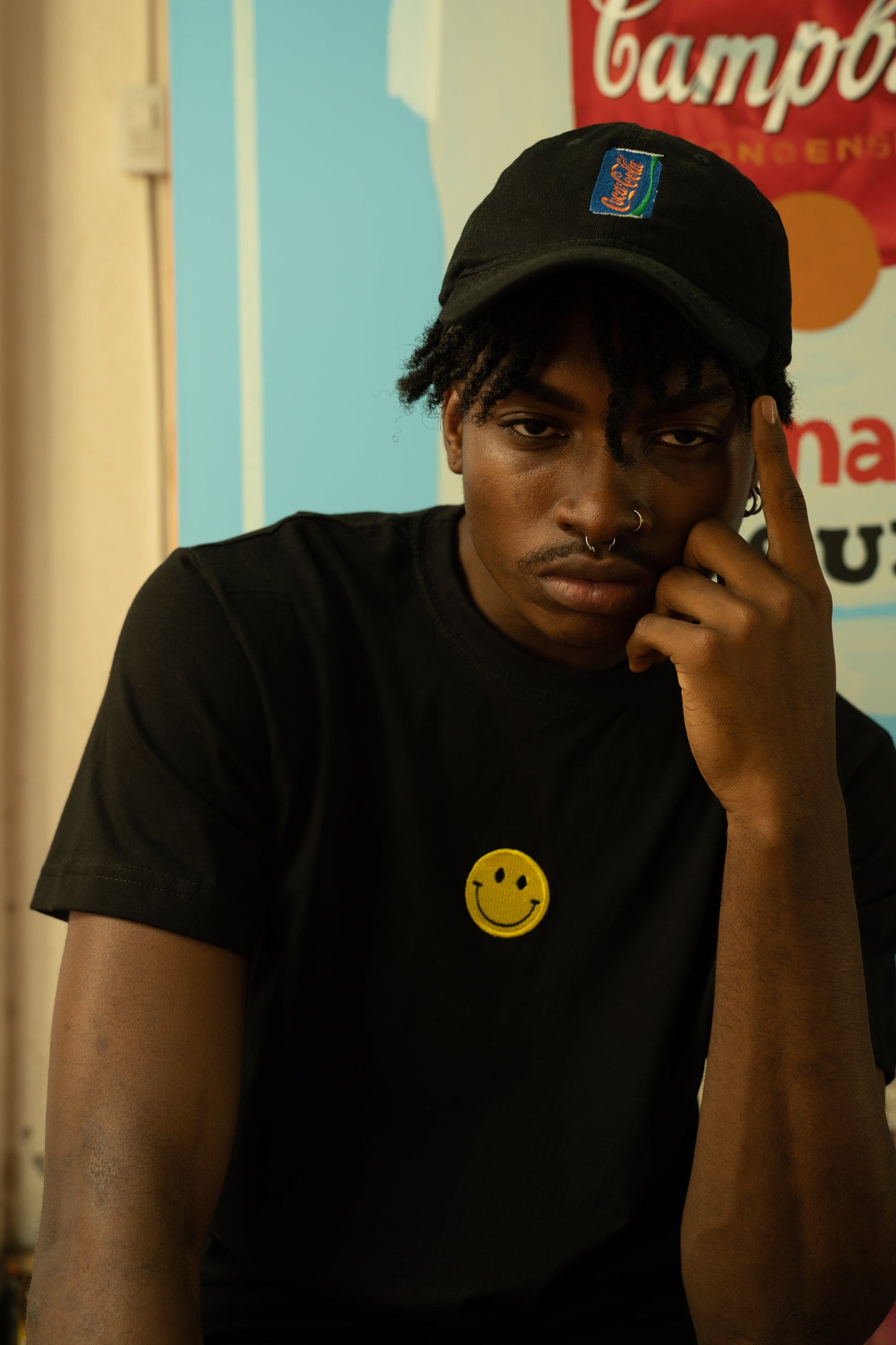 Happy Face Black T-shirt