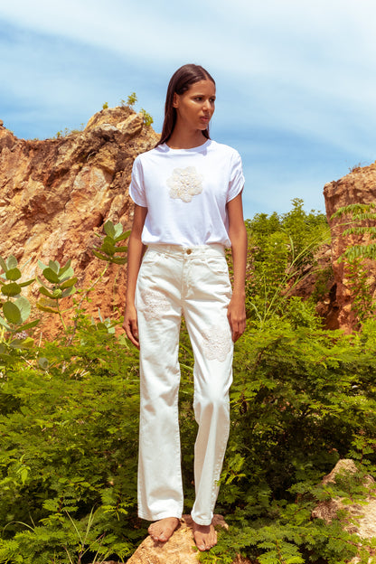 Sand White T-Shirt